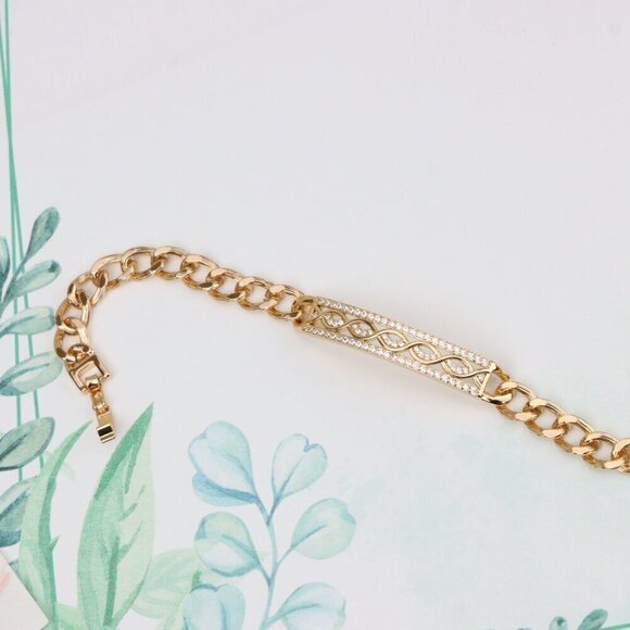 "Elegant Rose Gold Bracelet with Infinity Design and CZ Accents, XPBL0853 - Picture 3 of 12